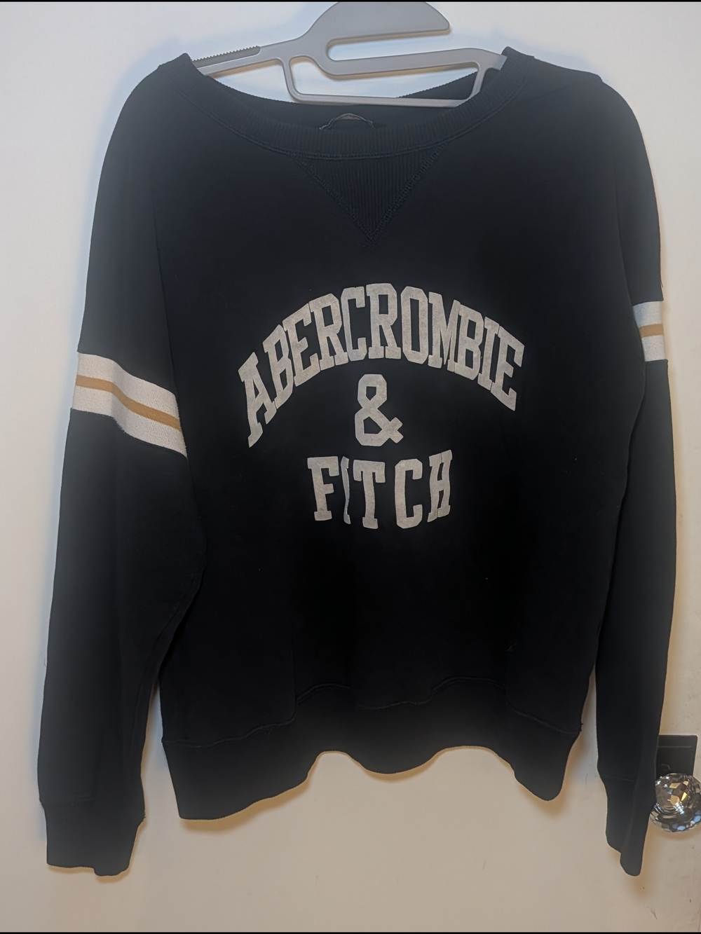 Abercrombie & Fitch Navy Sweatshirt with White Arch Logo